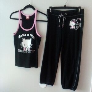 Hello Kitty Sanrio 2 Piece Pajamas Y2K